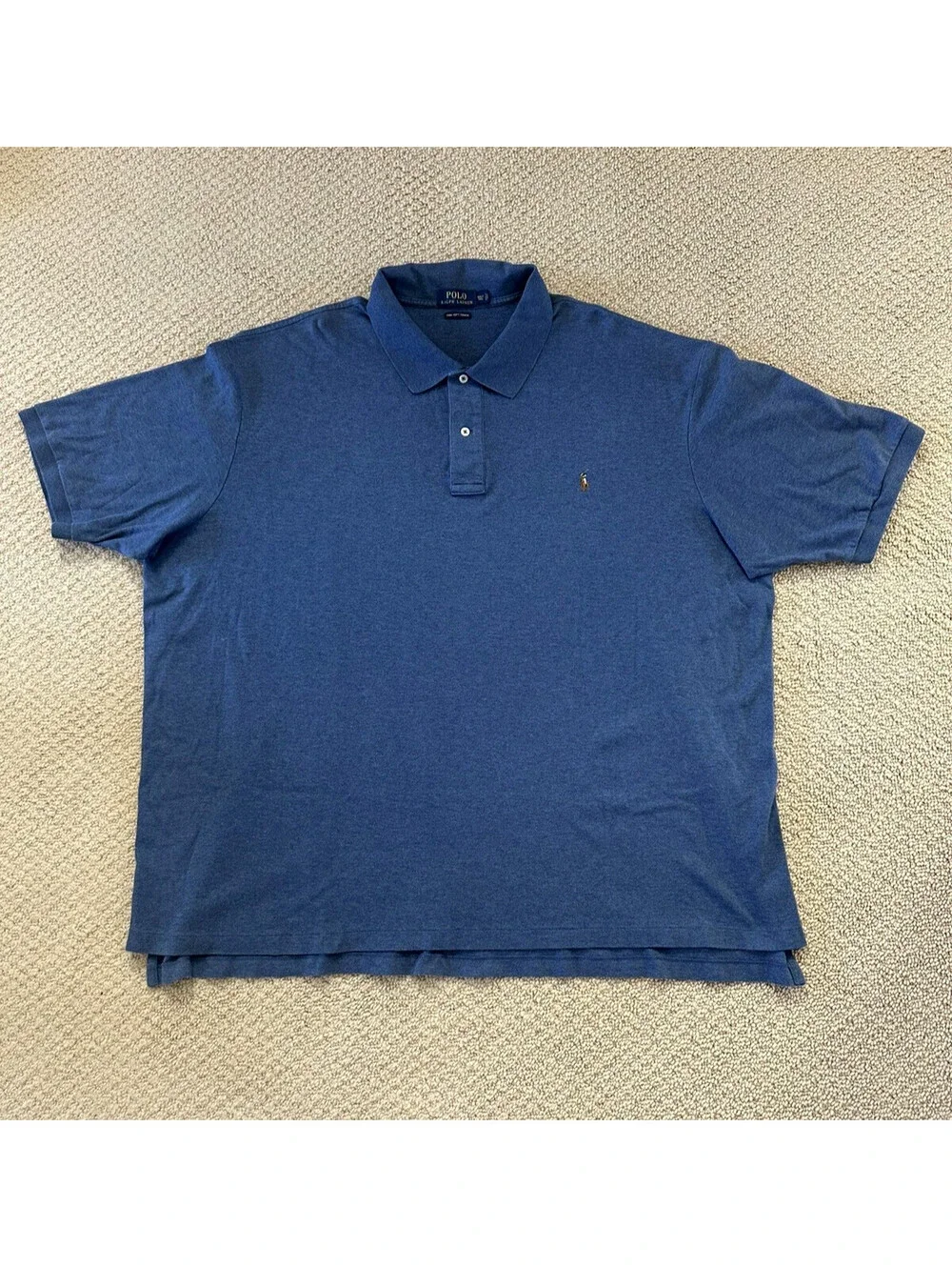 Polo Ralph Lauren Blue Pima Cotton Polo Shirt Mens 4XL Big & Tall